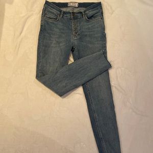 FREE PEOPLE BUTTON SKINNY JEANS